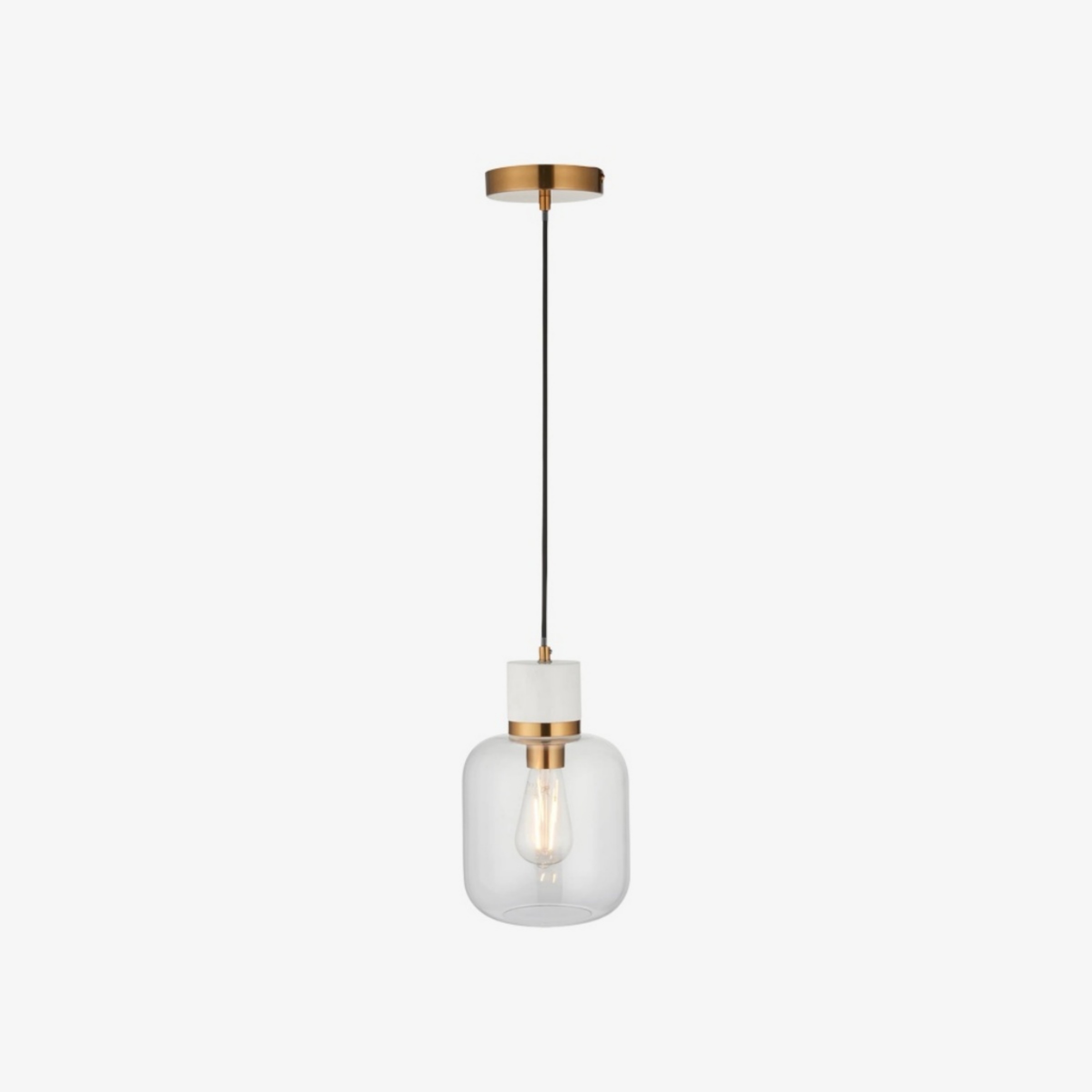 Korlisse Natural Stone and Glass Pendant Light - Stylish Lamp for Lounge or Living Room T929