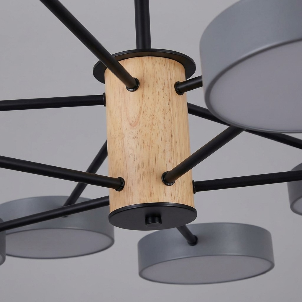 Modern Branch Design Chandelier - Wooden Sputnik LED Light for Dining Room S387
