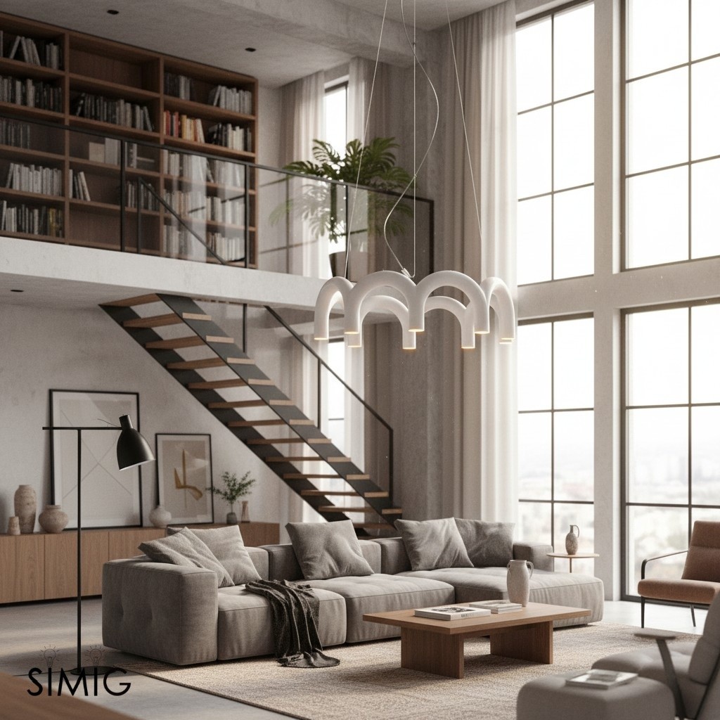 Contemporary M Shaped Circle Chandelier with Elegant Design for Home S367