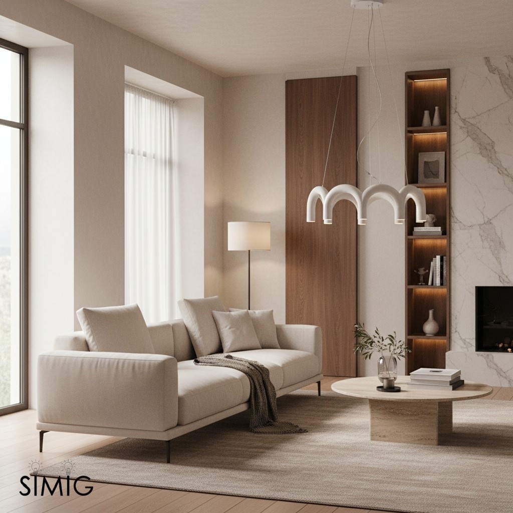 Contemporary M Shaped Circle Chandelier with Elegant Design for Home S367