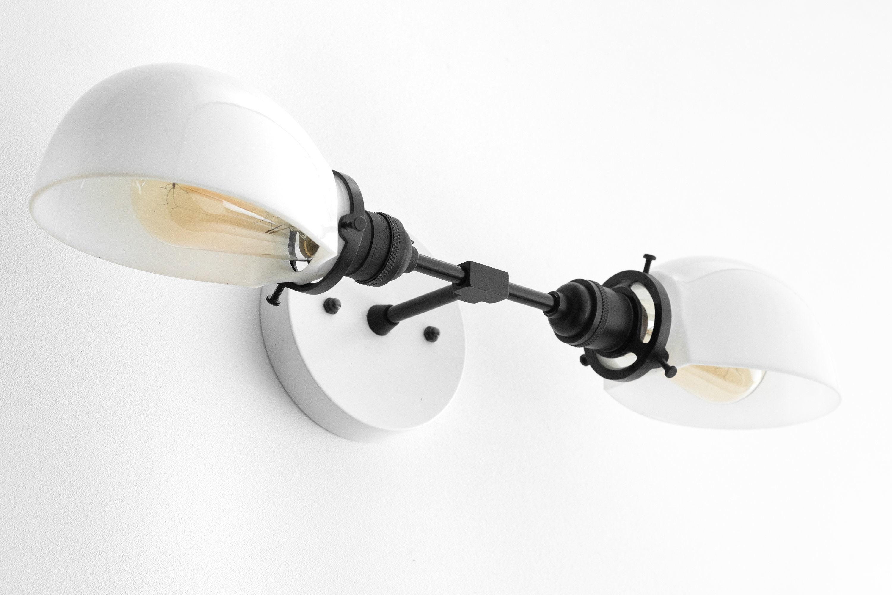 Ornato Luxe Mid-Century Vanity Light - Brass Bathroom Fixture with Opal Glass T326
