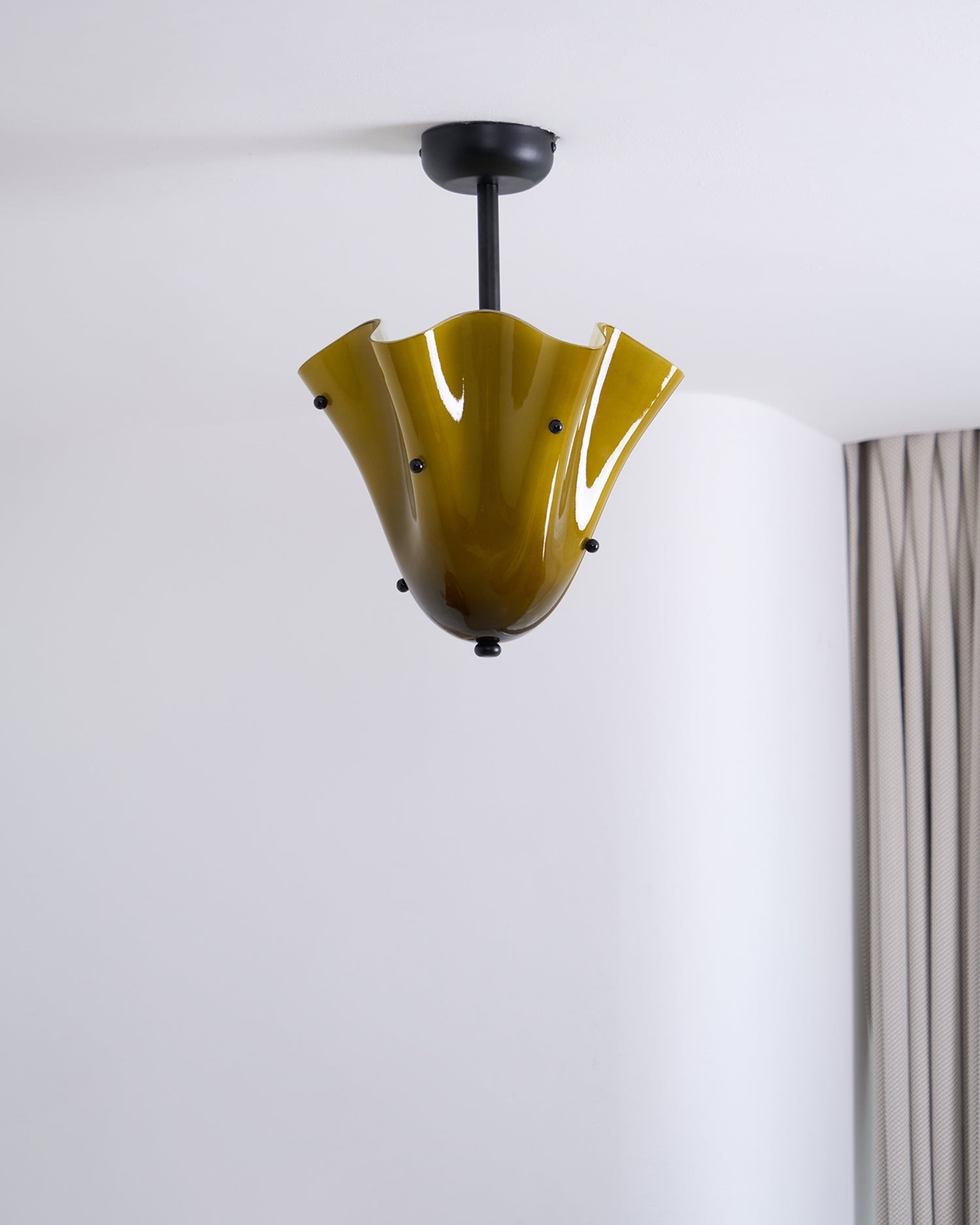 Bellina Petal Fold Glass Ceiling Light - Artistic Fixture for Bedroom T282