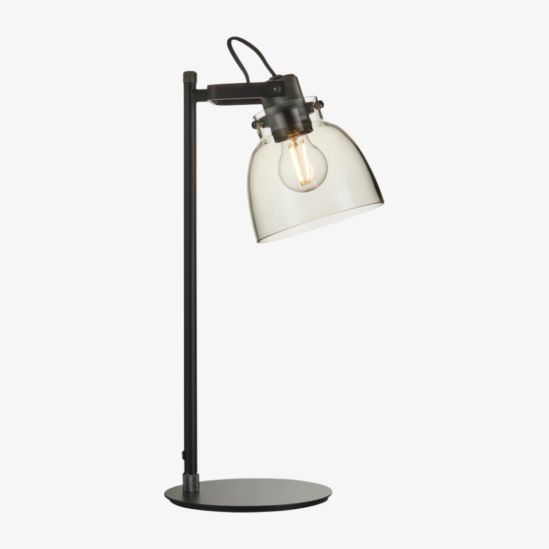 Readium Adjustable Table Lamp - Industrial Metal and Dome Glass for Bedroom and Study T871