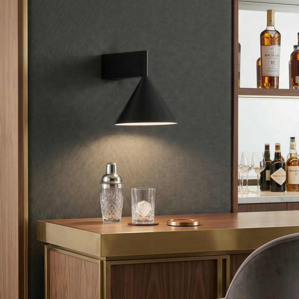 Metorq Sculptural Cone Wall Lamp - Minimal Wall Sconce for Entryway T1197