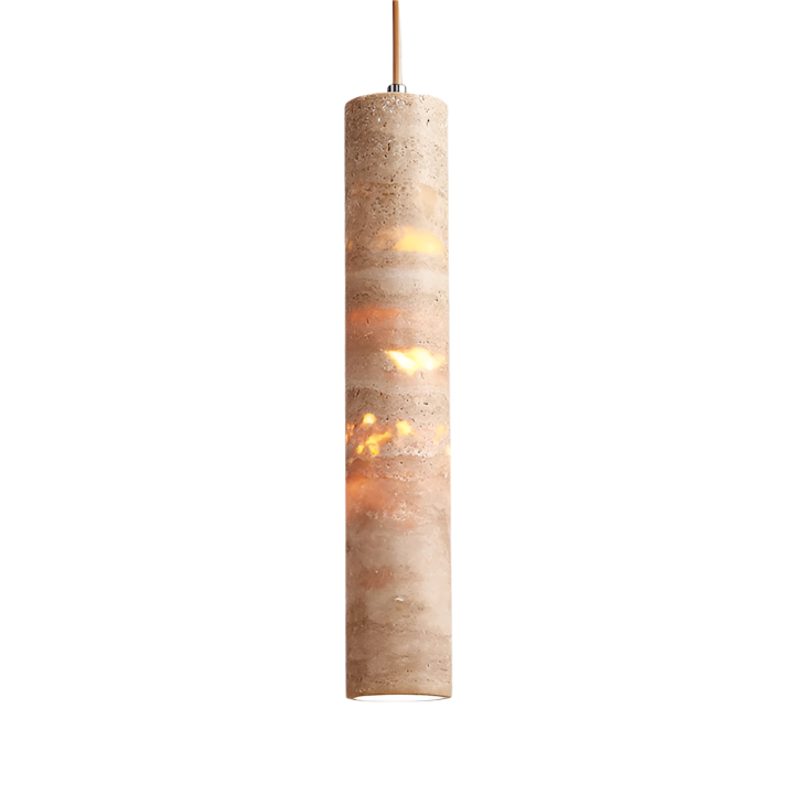 Cream Travertine Tube Pendant Light T2136