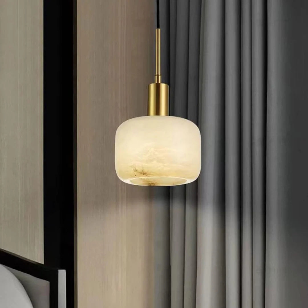 Velia Acorn Alabaster Minimalist Pendant Light T2168