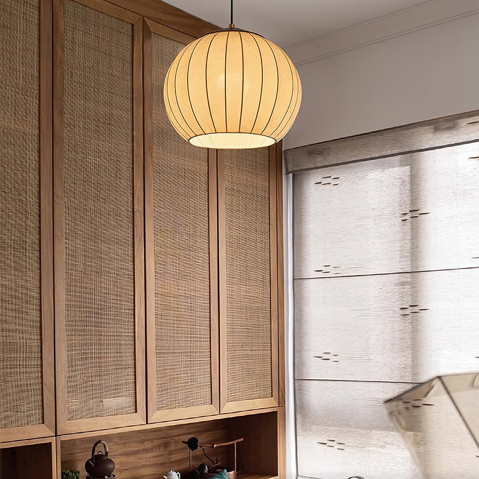 Japanese Style Fabric Lantern Pendant Lamp M547