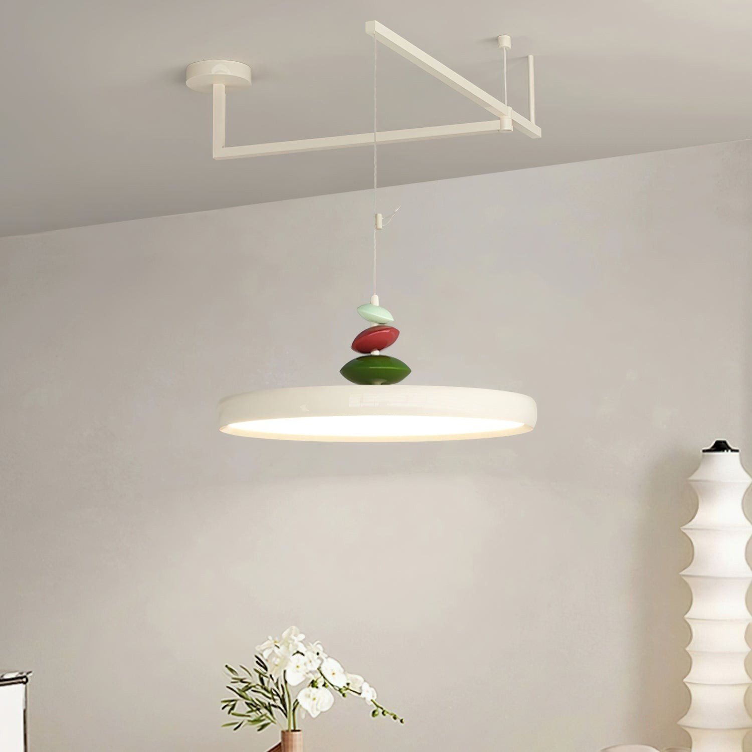 Swing Arm Stone Pendant Light M406