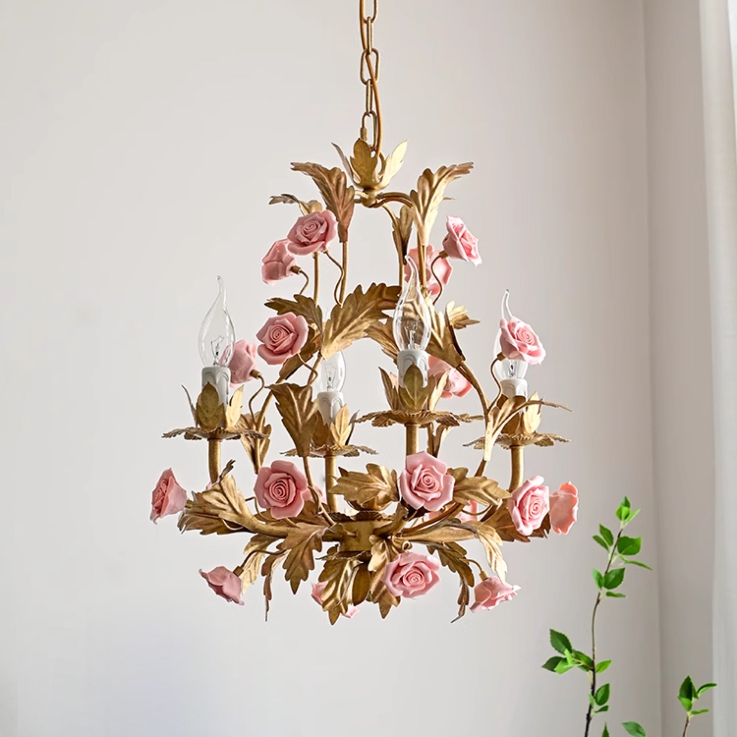 Ceramic Rose Chandelier T1897