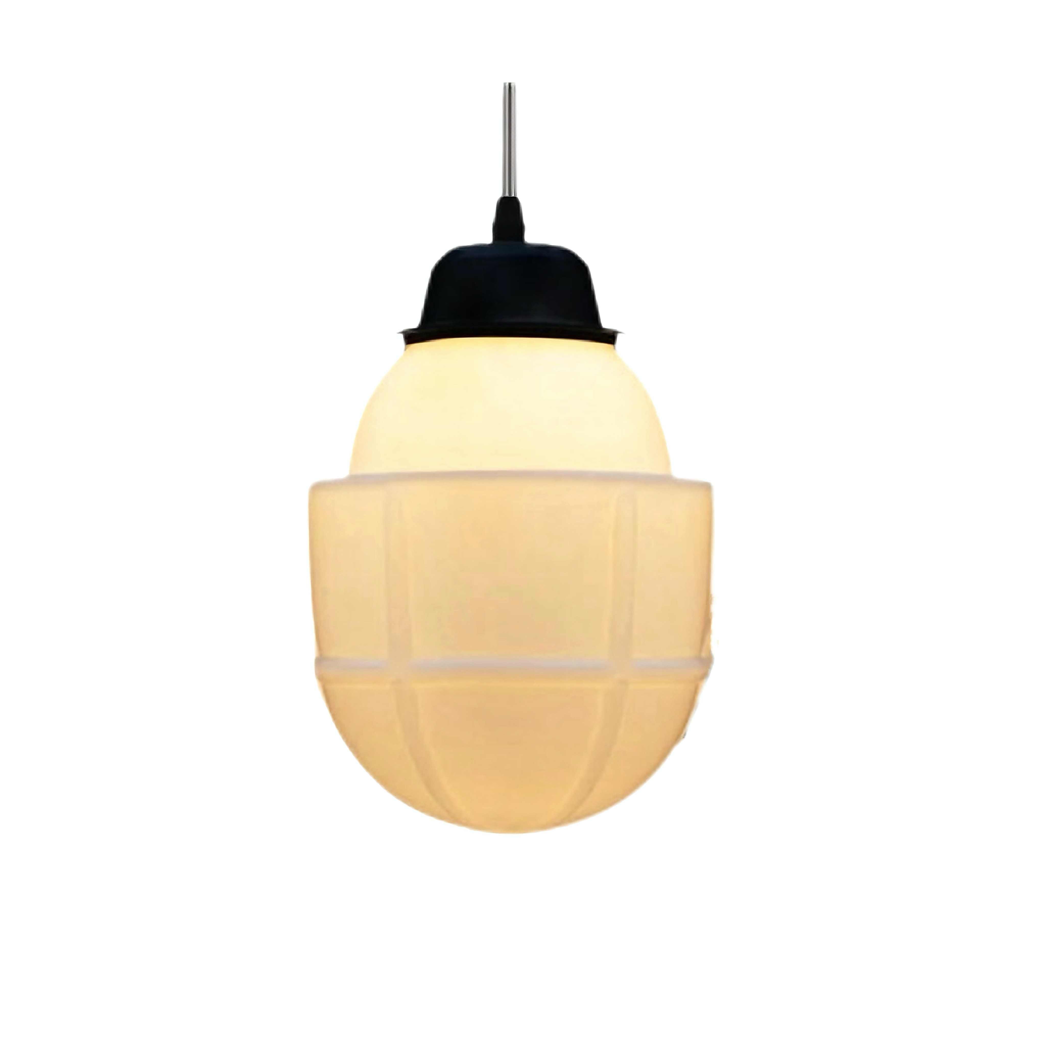 Vintage White Milk Glass Geometric Jar Pendant Light G96