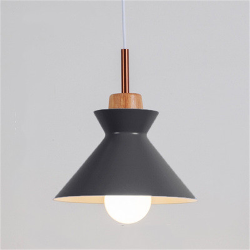 MULTI Scandinavian Metal Wood Macaroon Pendant Light for Bedroom S32