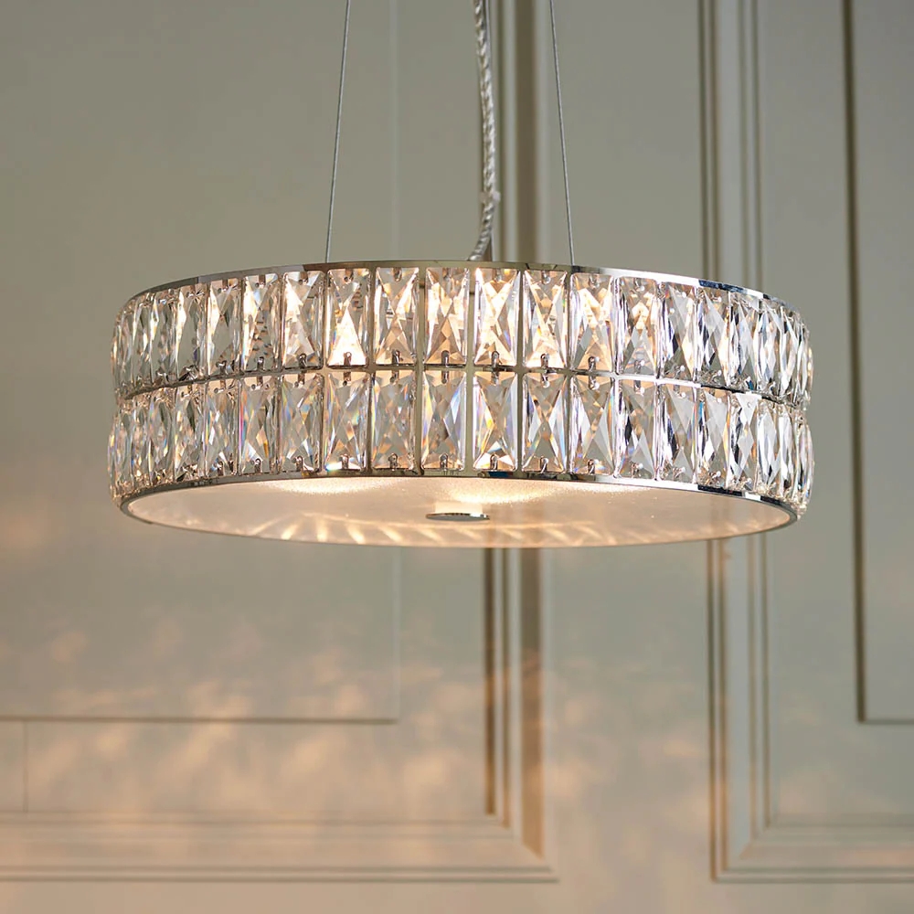 Glomara Style Geometric Crystal Pendant Light - Glamorous Dining Room Centerpiece T968