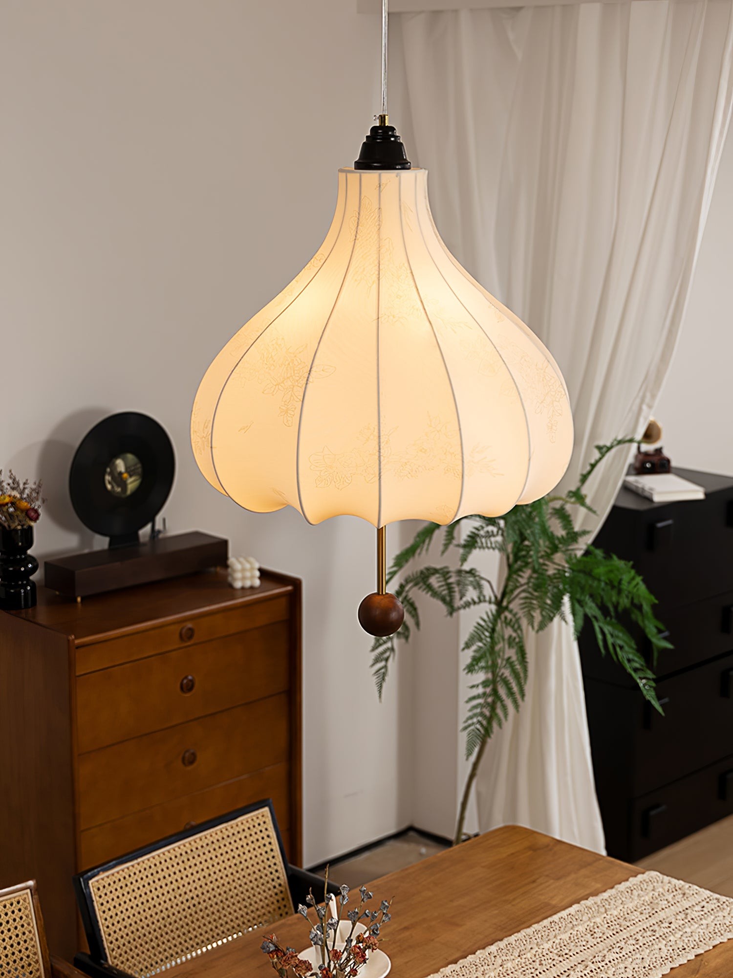 Retro Chestnut Fabric Pendant Light M465