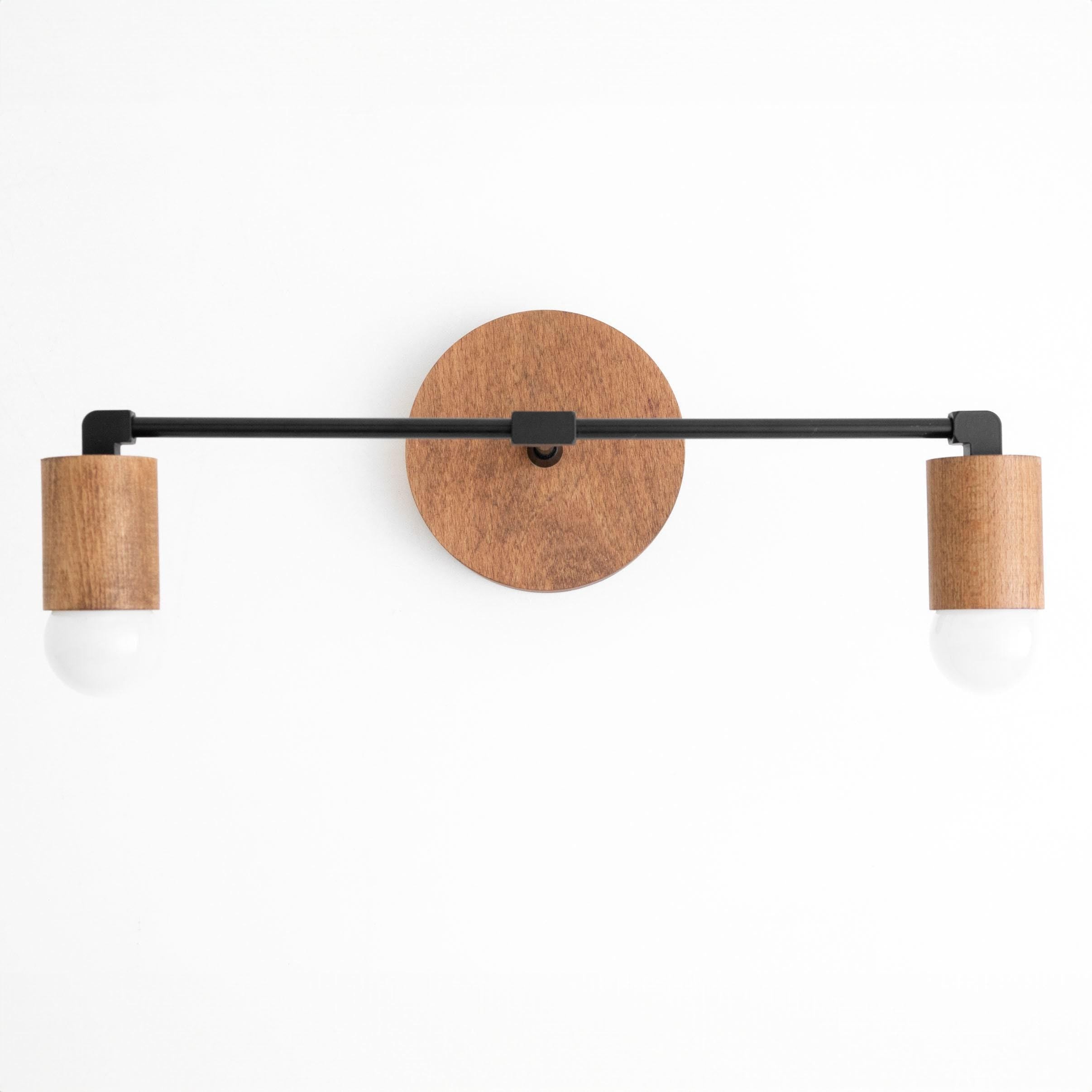 Mobilux Line Wood and Vanity Light - Bohemian Bathroom Lighting Fixture T374