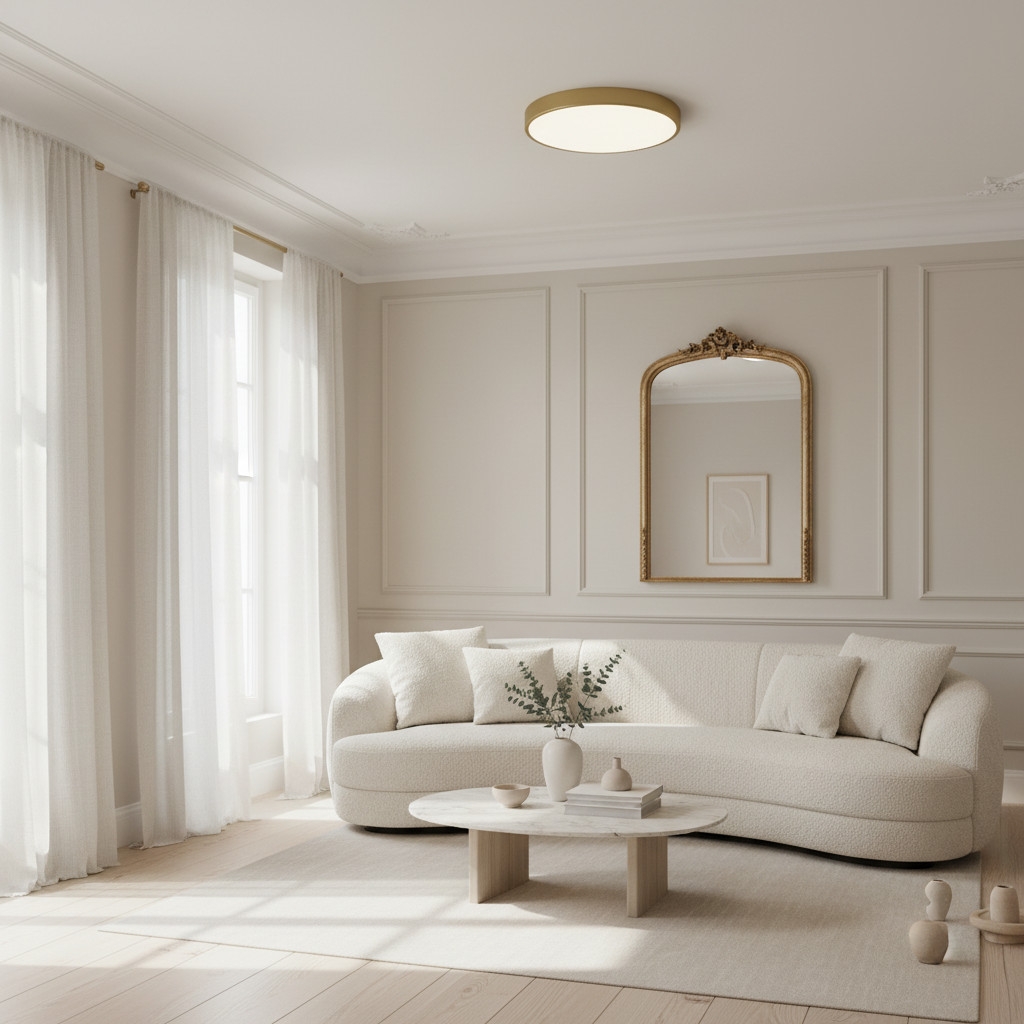 Rondi Minimalist Round LED Ceiling Light - Circular Iron Design for Living Room and Bedroom T558