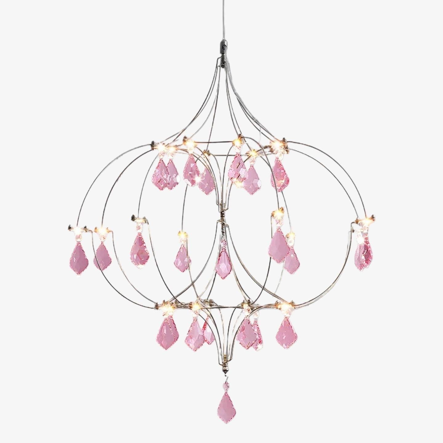 Crynora French Crystal Chandelier - Romantic Firefly Design in Luxe Style for Dining Room or Bedroom T504