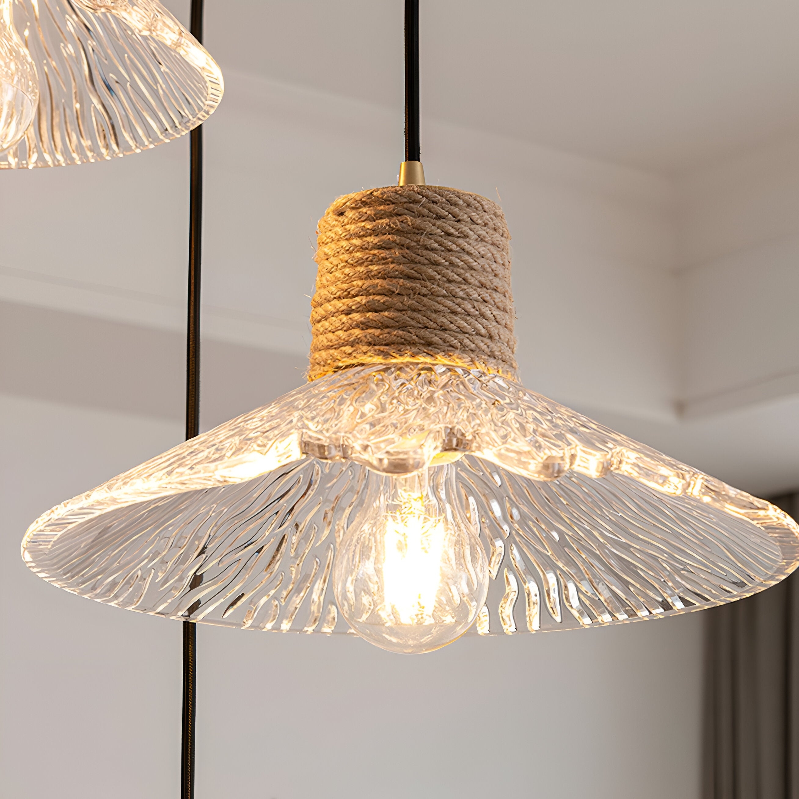 Nordic Hemp Rope Glass Pendant Light T2162