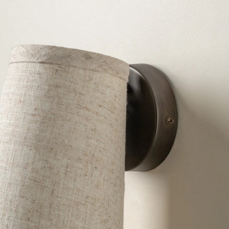 Zalen Wall Light - Textured Linen Shade with Retro Bronze Design T652