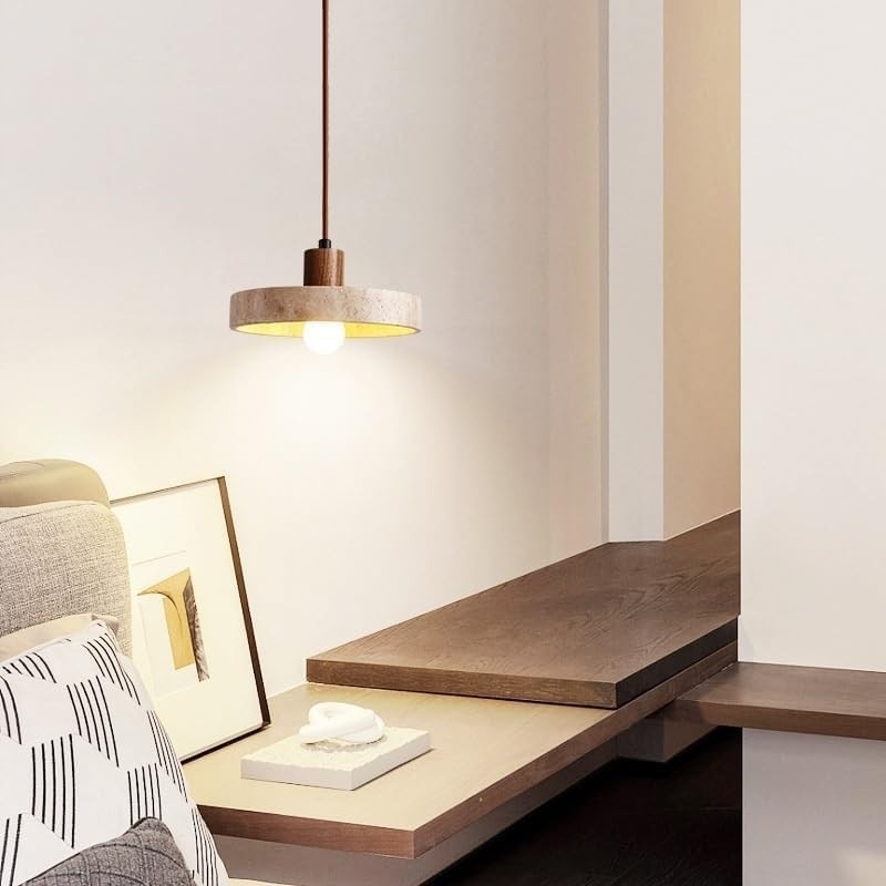 Elegant Wabi-Sabi Pendant Light with Natural Stone S266