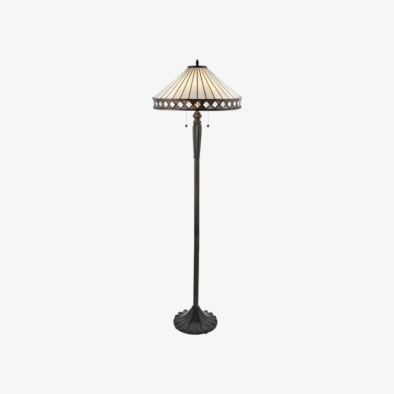 TF Fargo Geometric Art Deco Tiffany Floor Lamp for Living Room Corner Lighting T857