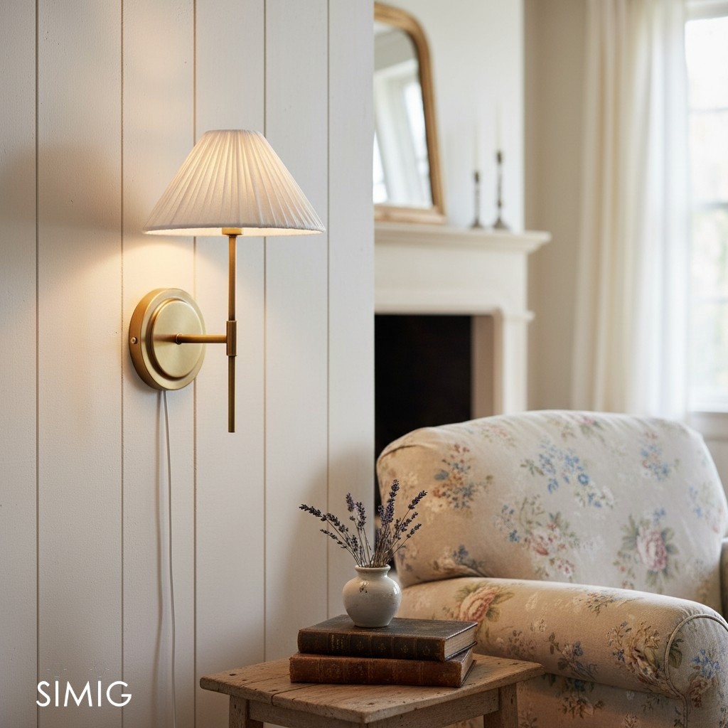 Blossine Linen Wall Sconce - Stylish Bronze Fixture for Bedroom T446