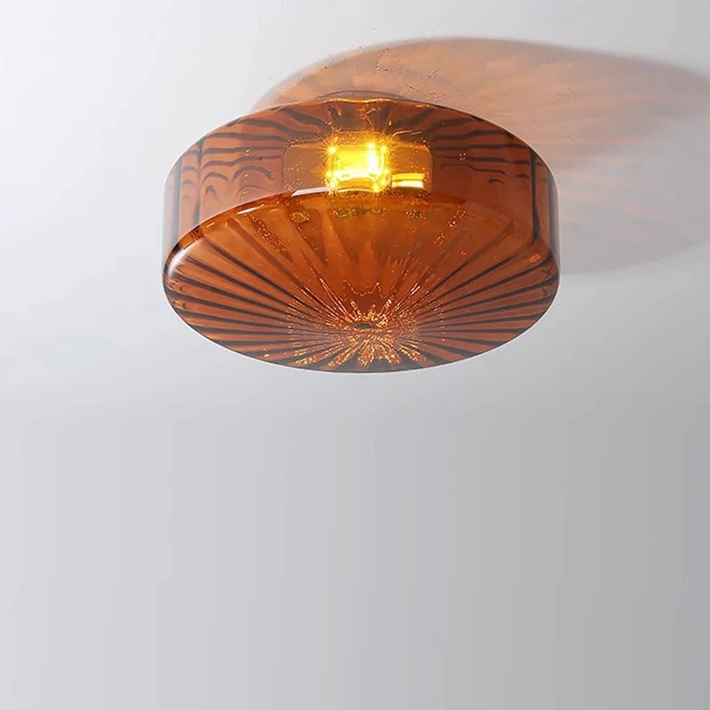 Ripplara Water Ripple Glass Lamp - Vintage Flush Mount Design T578