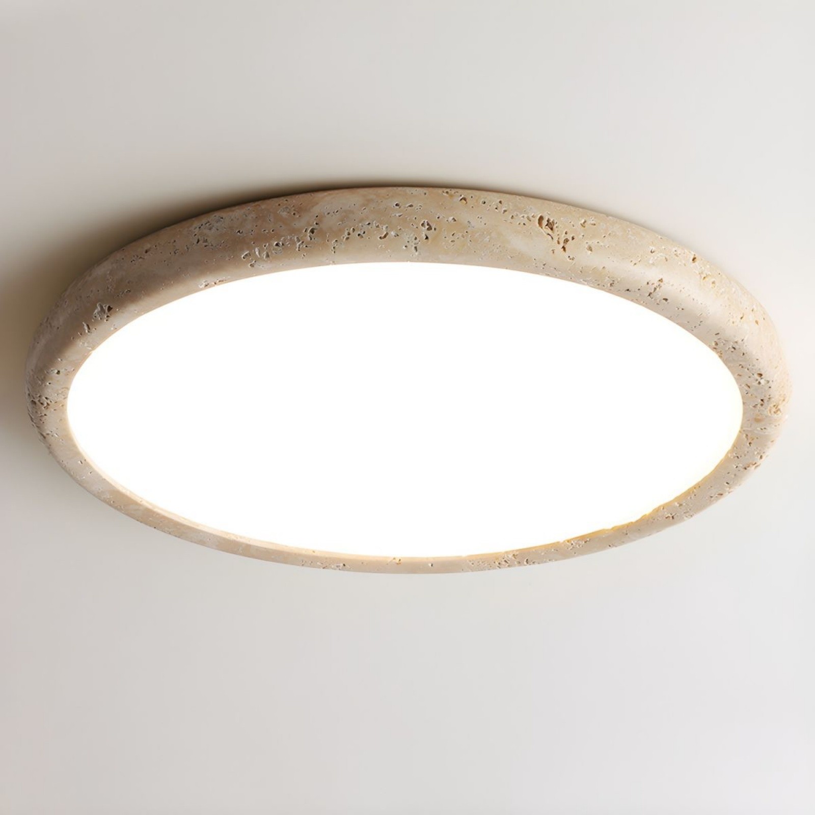 Travertine Disc Flush Mount Ceiling Light - Minimalist Design  Lighting S289