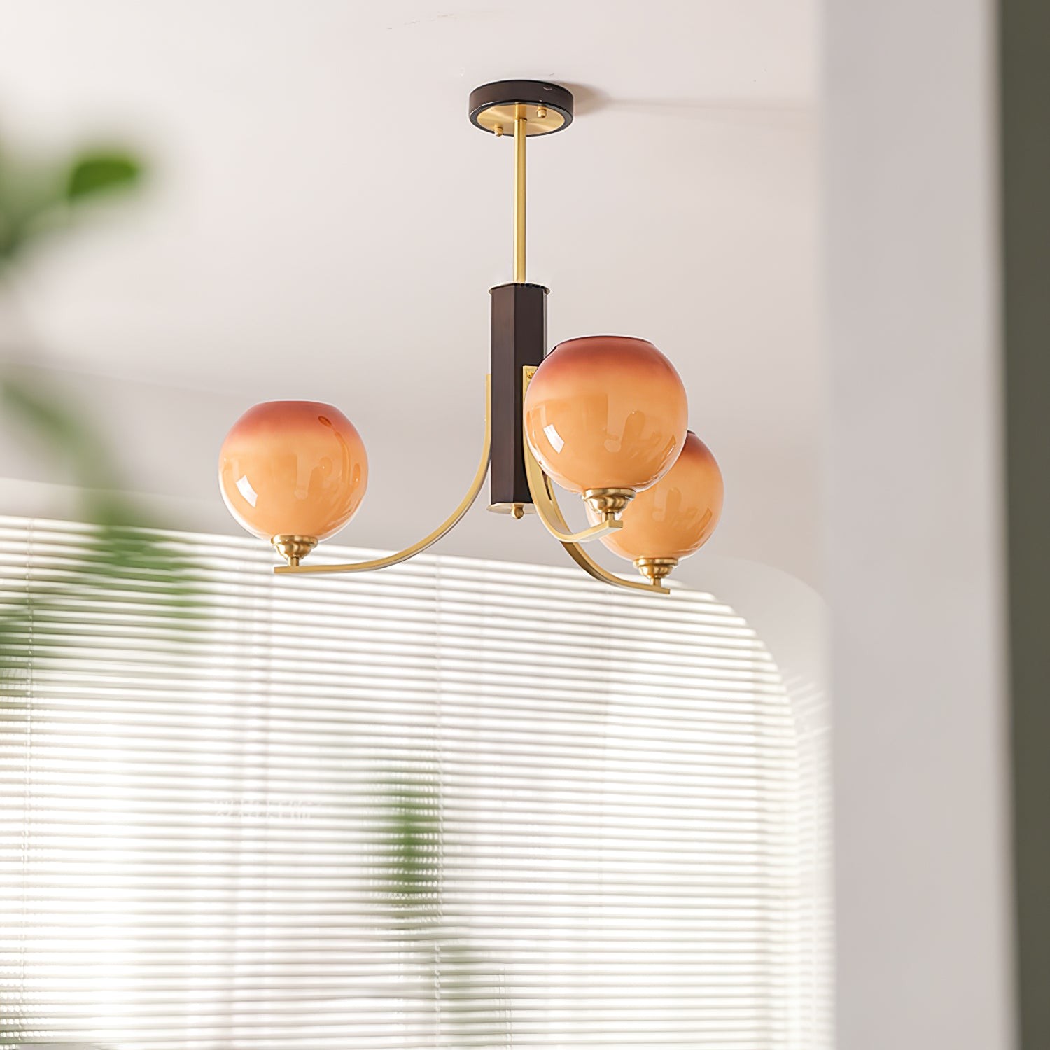Vintage Caramel Globe Chandelier M398