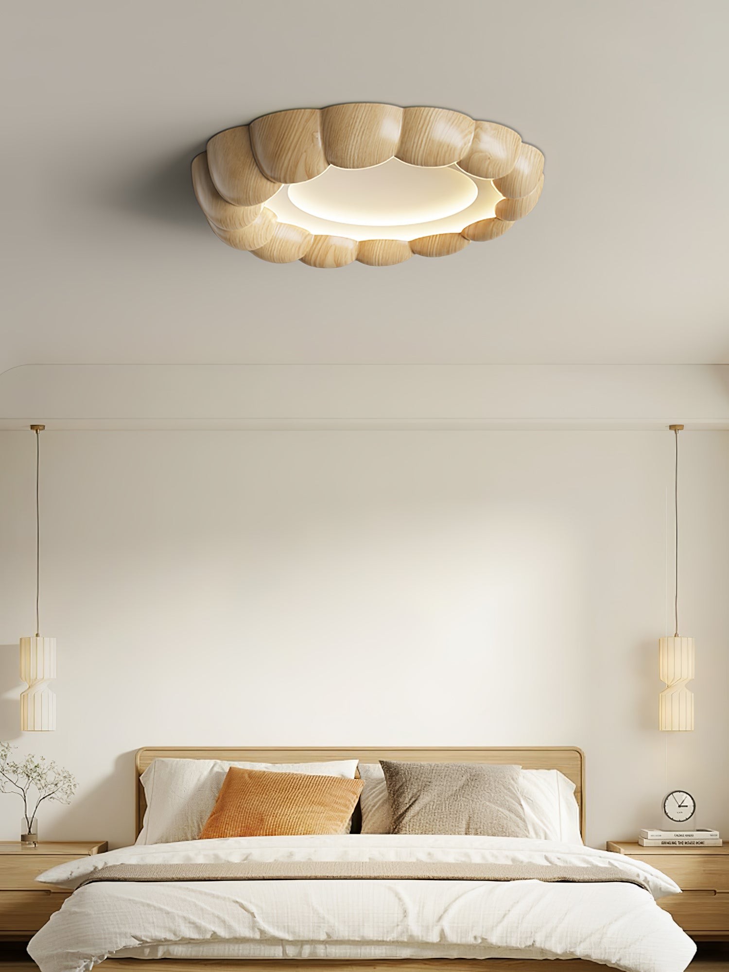 Faux Wood Ripple Ceiling Lamp M456