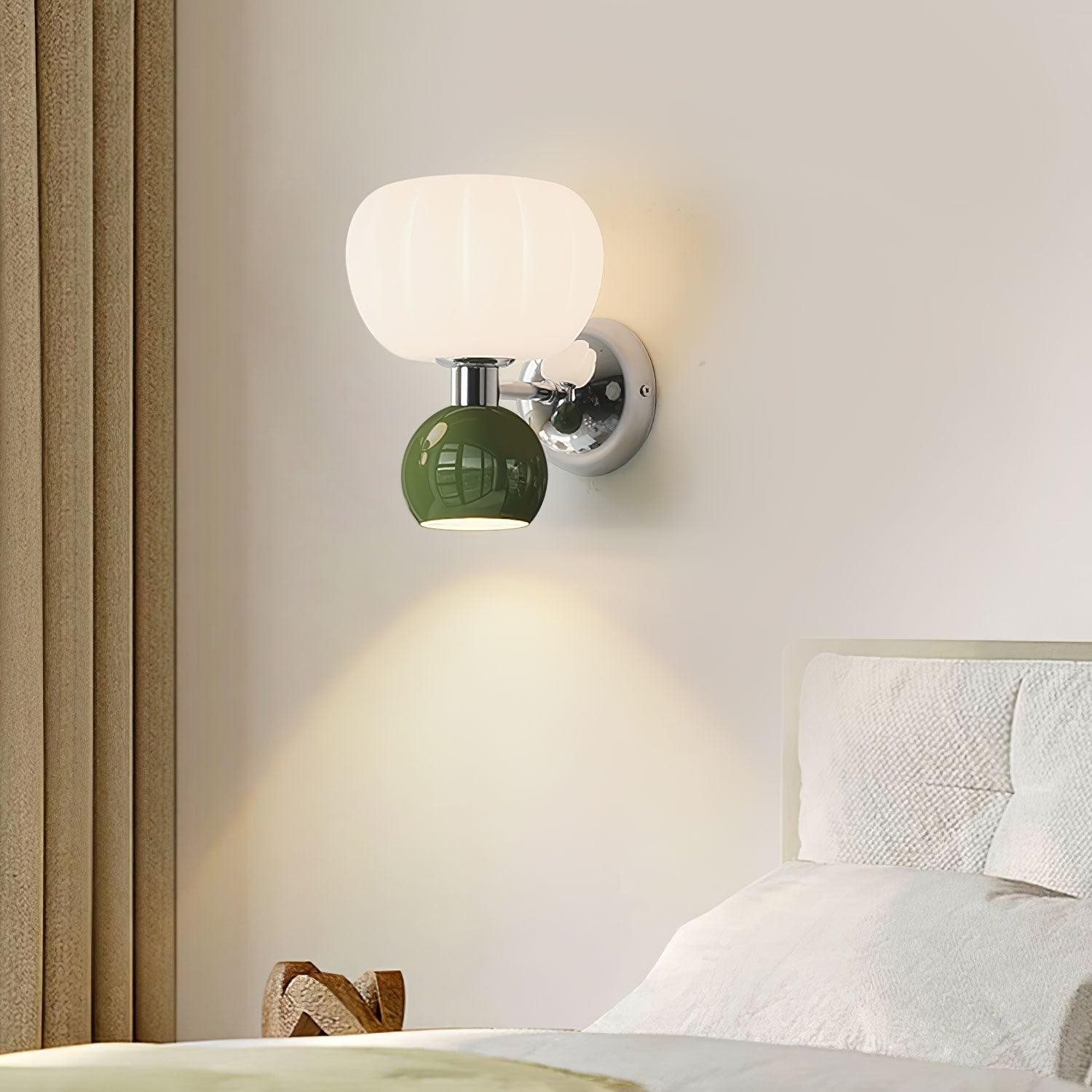 Cream Style Bedroom Bedside Pumpkin Wall Sconce M437