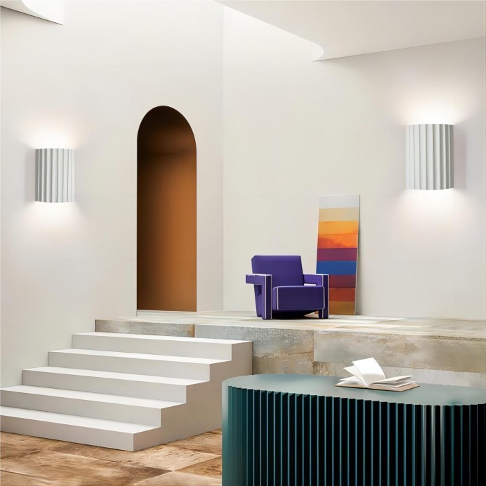 Ribbed Resin Design - Minimalist Wall Light for Modern Interior Spaces S104