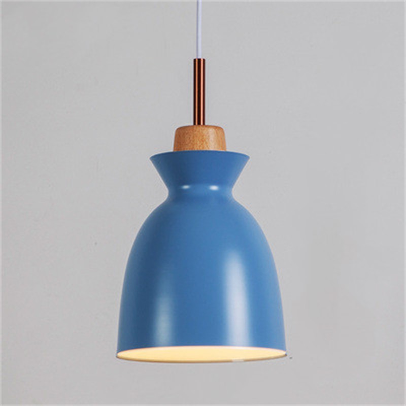 MULTI Scandinavian Metal Wood Macaroon Pendant Light for Bedroom S32