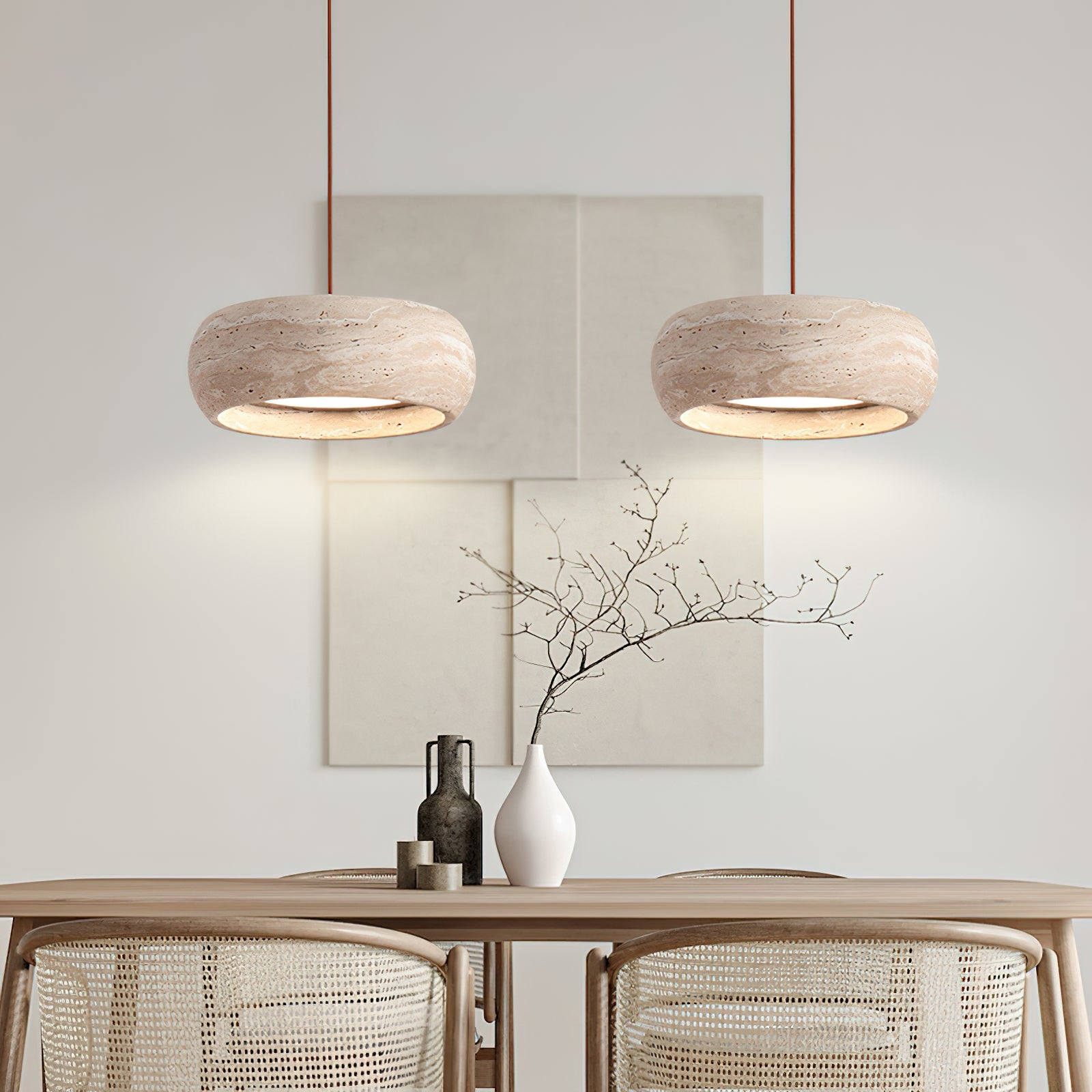 Travertine Drum Pendant Lamp T1832