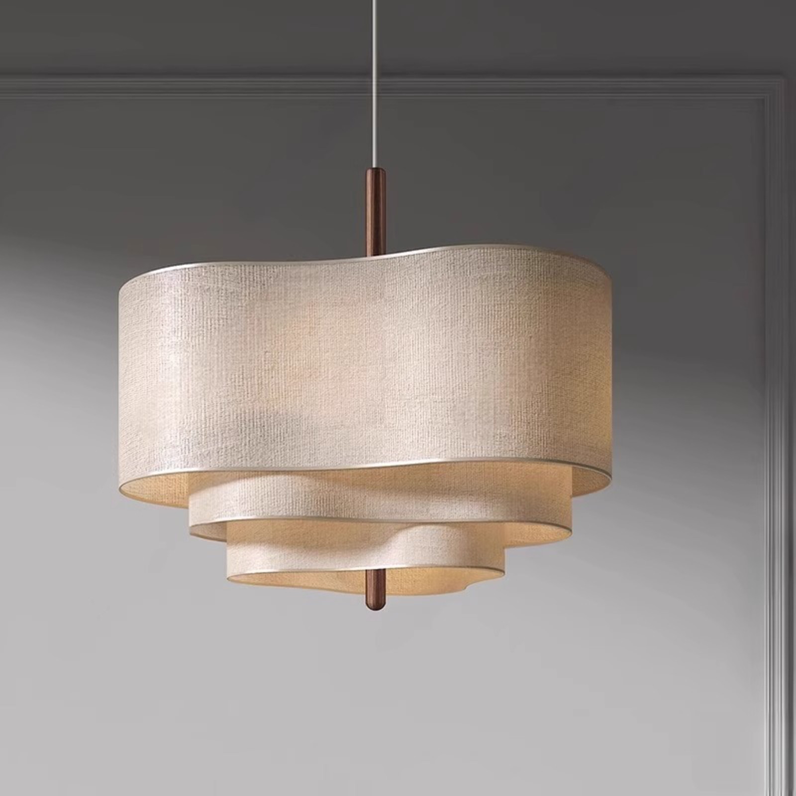 Lustrous Fabric Pendant - Nordic Retro Ceiling Light for Living Room M46