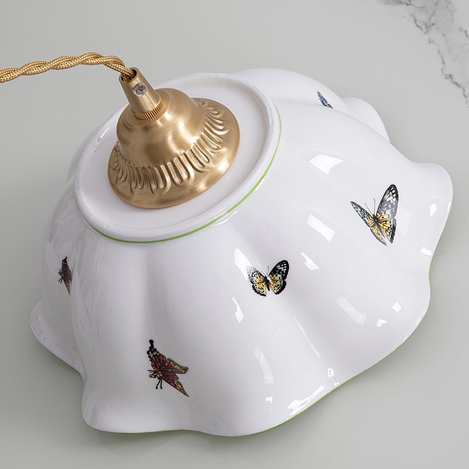 Retro Cream Style Ceramic Pendant Lamp G44