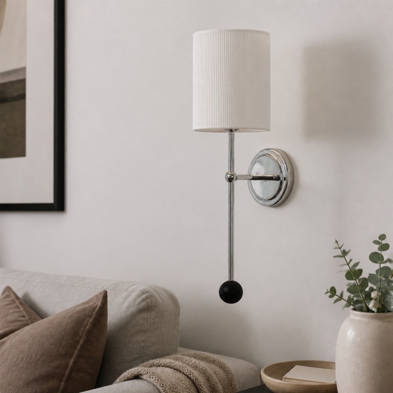 Cumoris Pleated Wall Lamp - French Inspired Bedside and Living Room Accent Light T2259