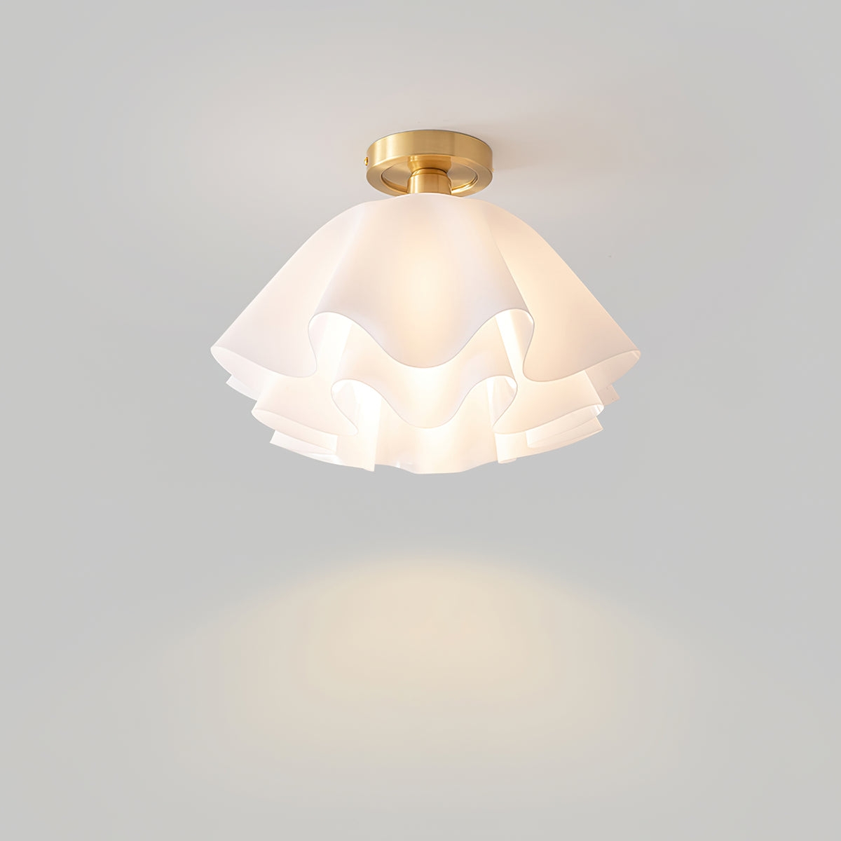 Lustra Pleated Retro Brass Acrylic Ceiling Light T2183