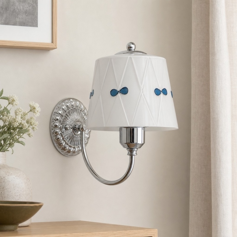 Billa Bow Knot Glass Wall Lamp - Vintage Artistic Design for Bedroom Hallway T2268