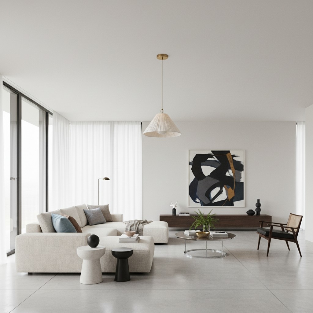 Blossine Linen Scalloped Pendant Light - Layered Shade and Metal Canopy Rustic to Modern T735