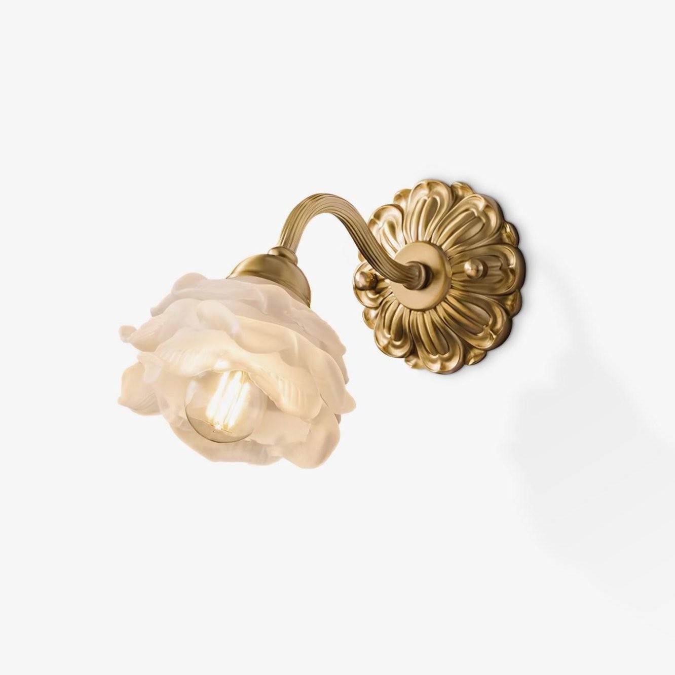 Brass Rose Wall Light M299