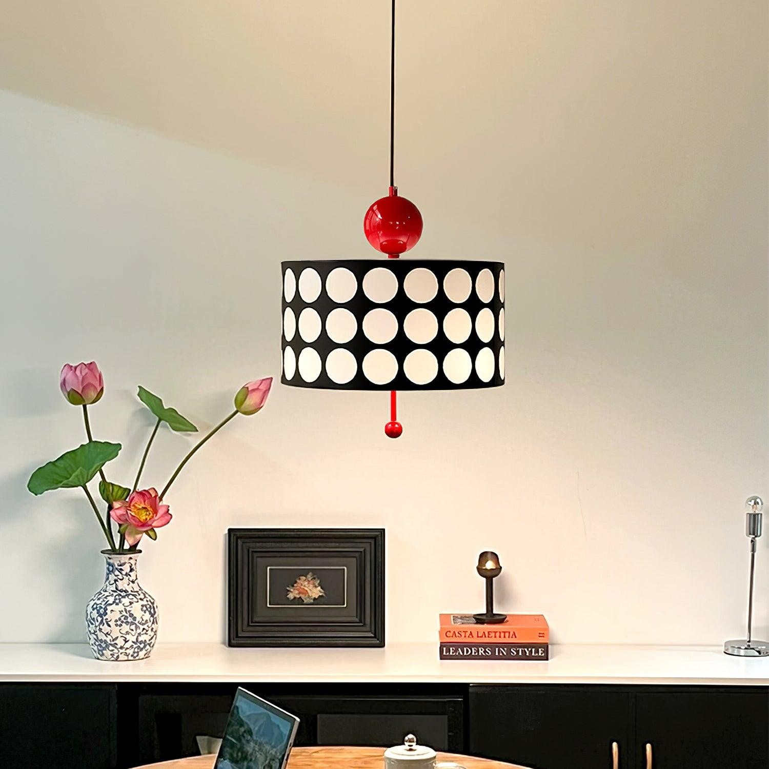 Polka Dot Lattice Pendant Lamp - French Vintage Light for Dining M165