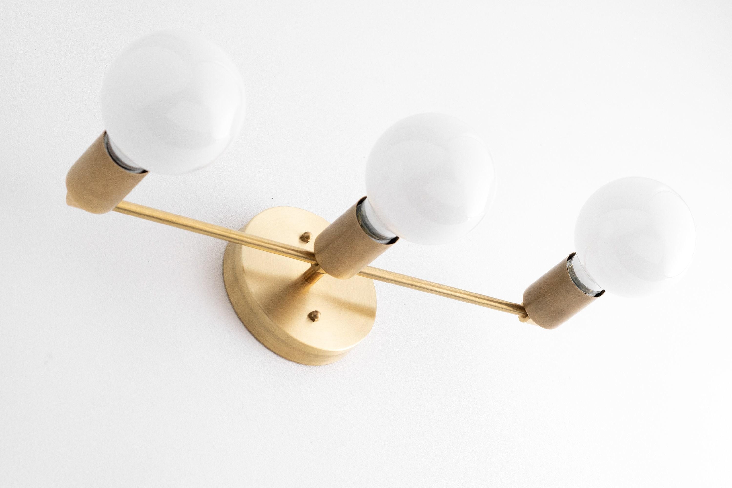 Glorica Glass Mid Century Modern Vanity Light - 3 Light Wall Fixture T385