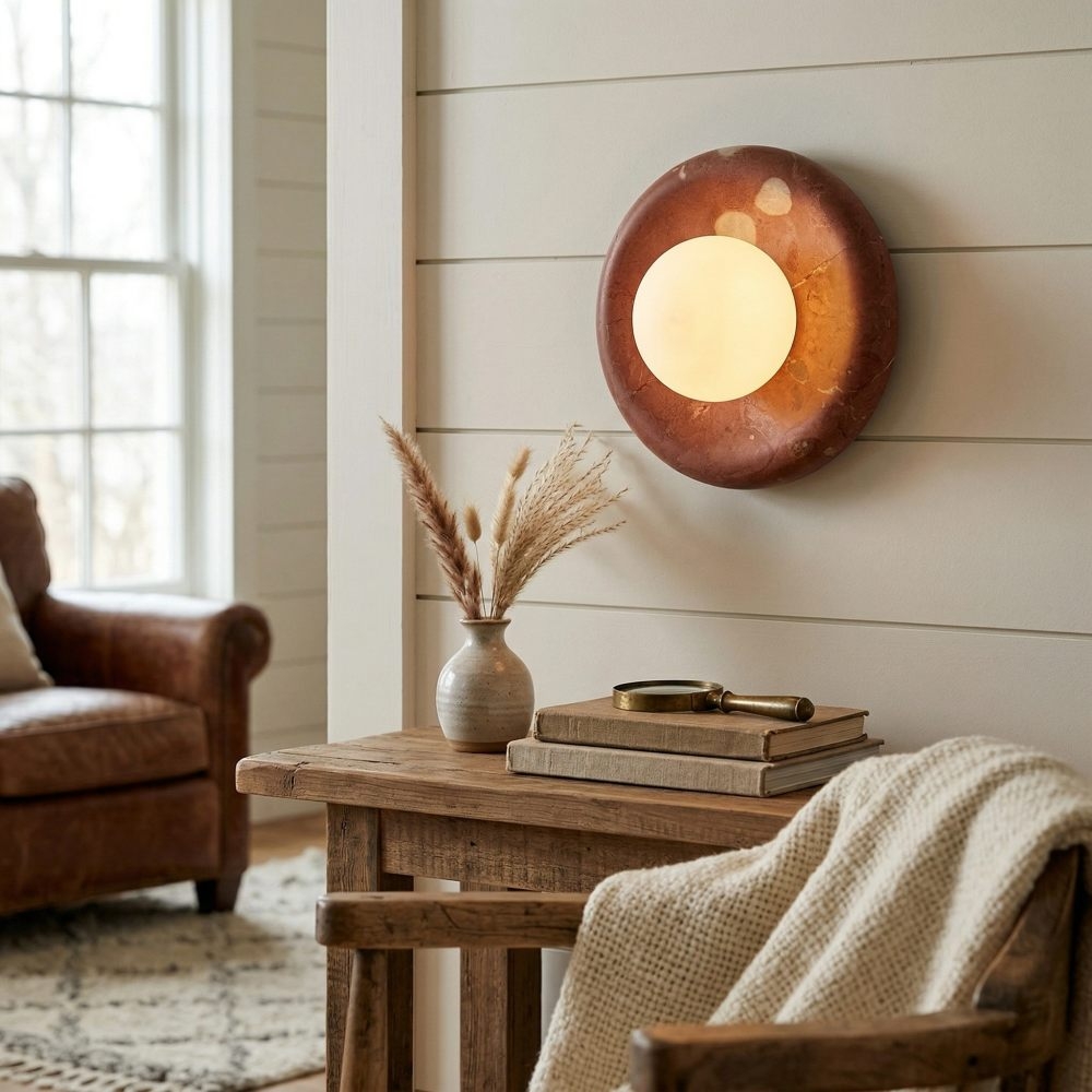 Oria Organic Stone Wall Sconce - Minimalist Lighting for Interiors T1198