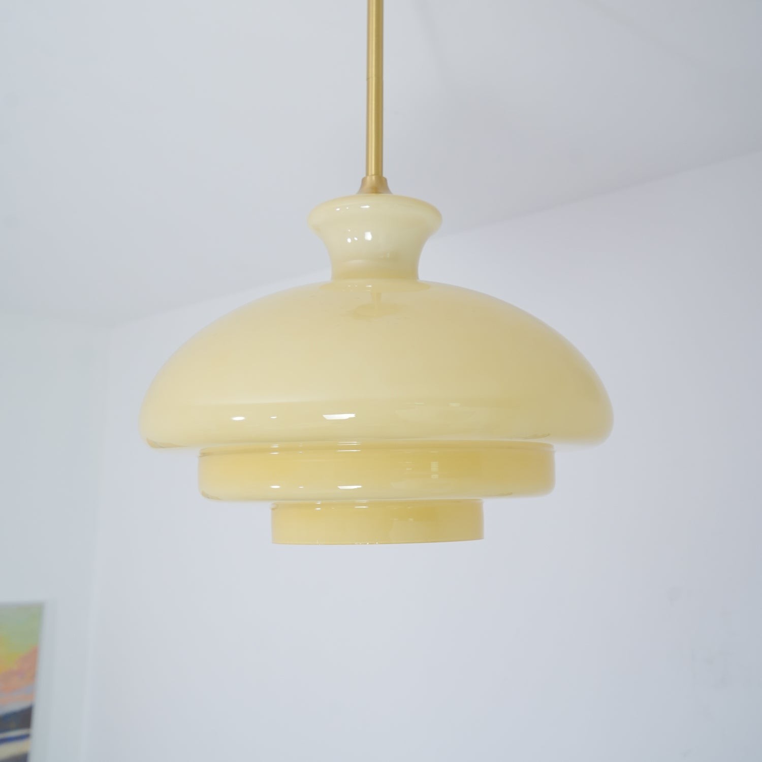 Round Yellow Stylish Simple Glass Pendant Lamp M520
