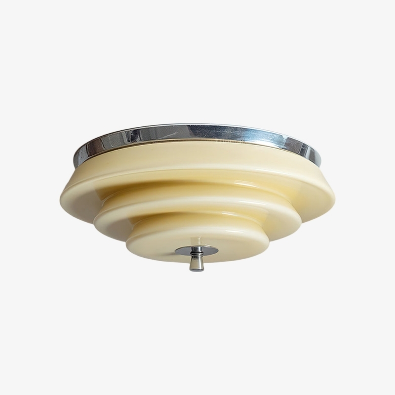 Mallew Flush Mount Ceiling Light - Layered Wave Silhouette Vintage Style Lamp for Indoor Use T1109