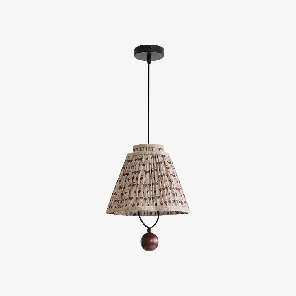 Solmire Decorative Floral Fabric Pendant Light - Metal Accent Hanging Lamp for Living Room and Dining Room T2231