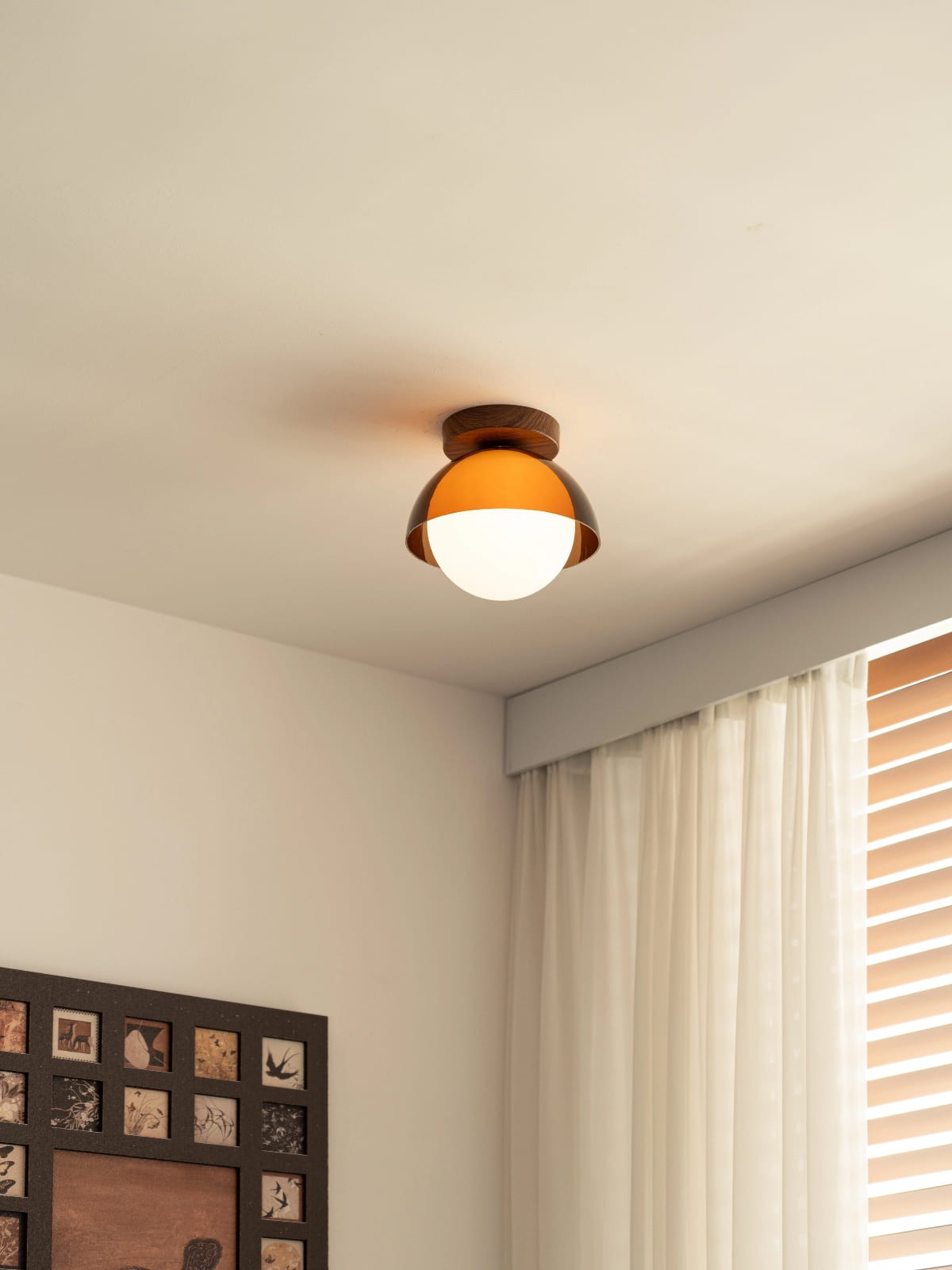 Sunset Ceiling Light – Vintage Walnut Design For Hallway or Entryway G97
