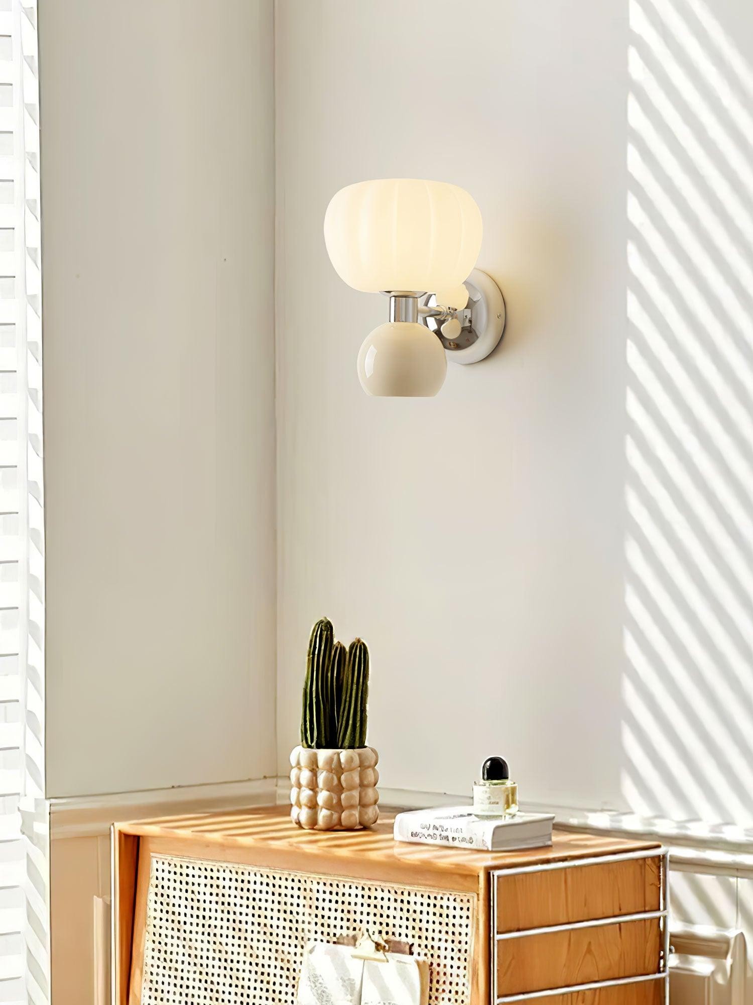Cream Style Bedroom Bedside Pumpkin Wall Sconce M437