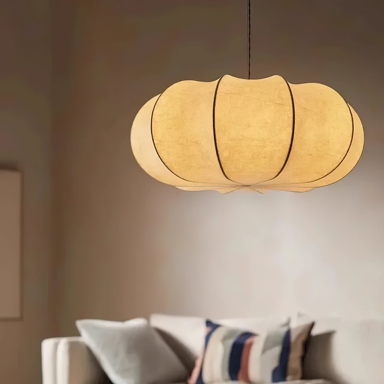 Modern Creative Flat Round Silk Pendant Lamp M25