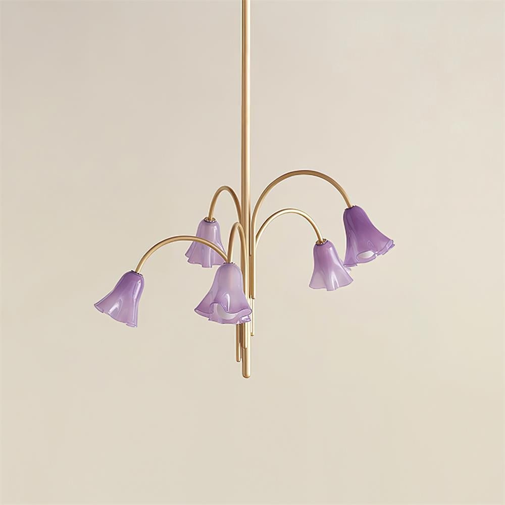 Bellina Lily Glass Flower Chandelier - Romantic Lighting for Interior T280